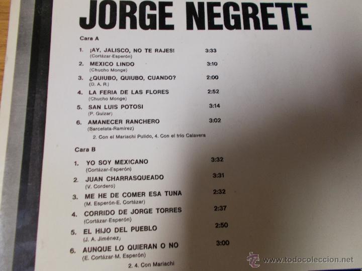 Discos de vinilo: JORGE NEGRETE. - Foto 3