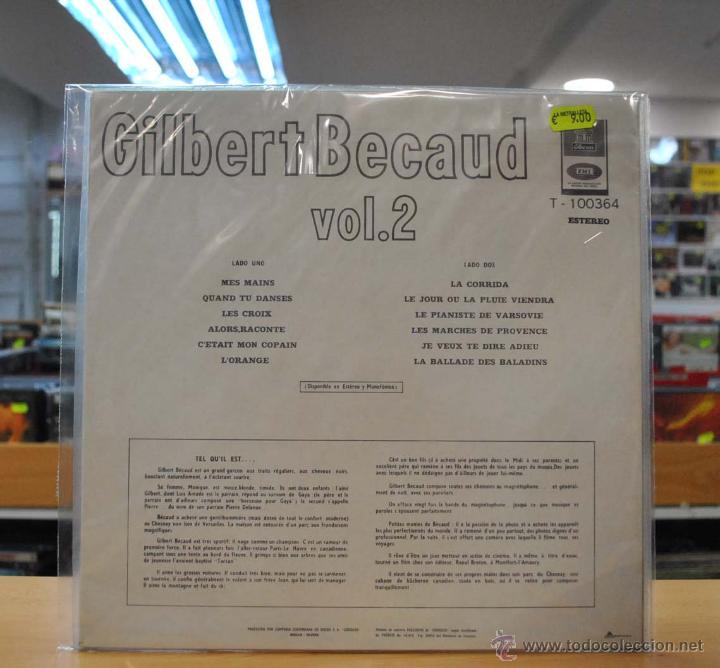 Discos de vinilo: GILBERT BECAUD - GILBERT BECAUD VOL. 2 - LP - Foto 2