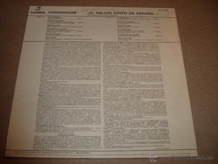 Discos de vinilo: FANDANGOS EL MEJOR MOZO DE ESPA&Ntilde;A - Foto 3