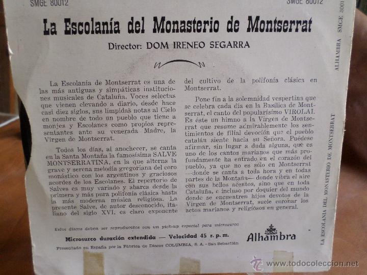 Discos de vinilo: DISCO LA ESCOLANIA DE MONSERRAT - Foto 2