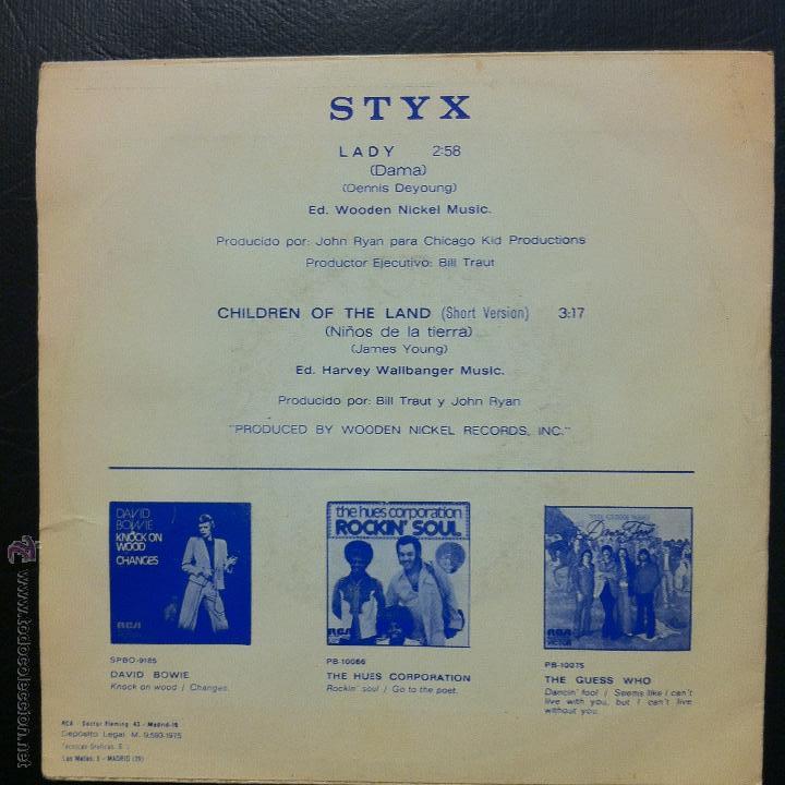Discos de vinilo: SINGLE STYX - LADY - RCA 1975. - Foto 2