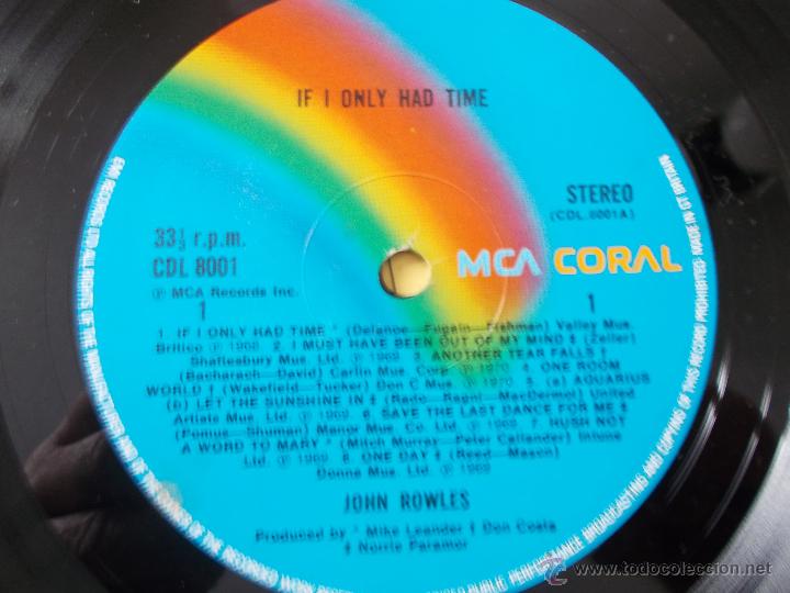 Discos de vinilo: JOHN ROWLES. IF I ONLY HAD TIME - Foto 2