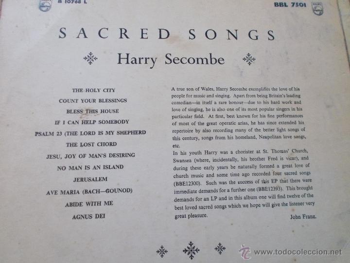 Discos de vinilo: SACRE SONGS. HARRY SECOMBE - Foto 3