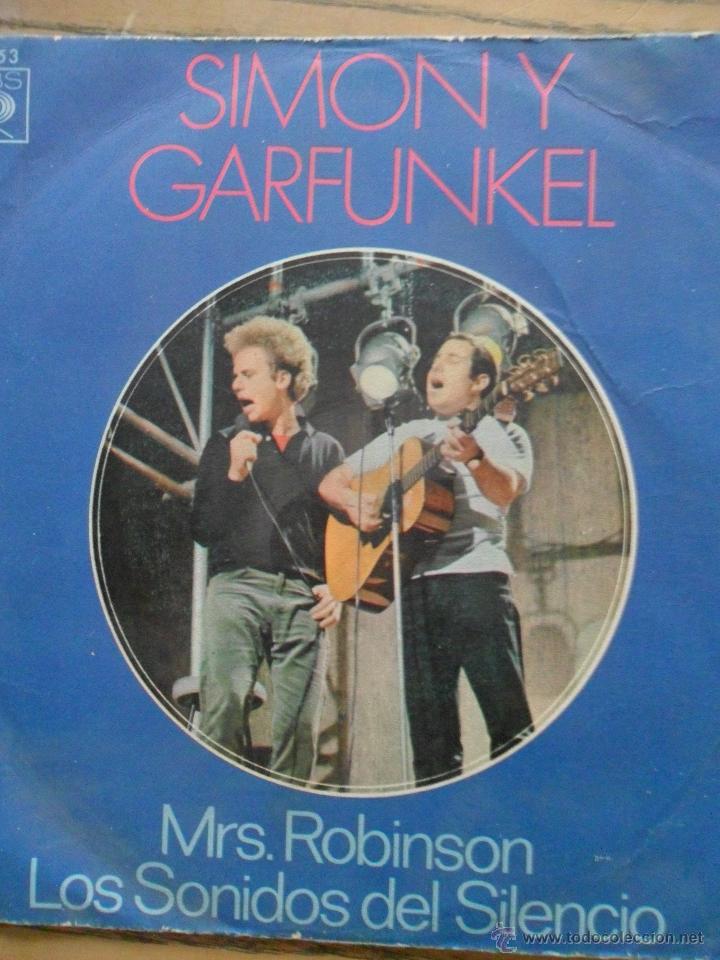 Discos de vinilo: Simon & Garfunkel. Mrs. Robinson y Los sonidos del silencio. CBS - Foto 1