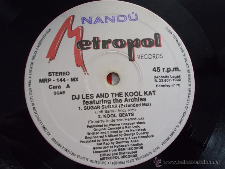 Discos de vinilo: SUGAR SUGAR. D.J.LES. AND THE KOOL KAT. MAXI 12 - Foto 2