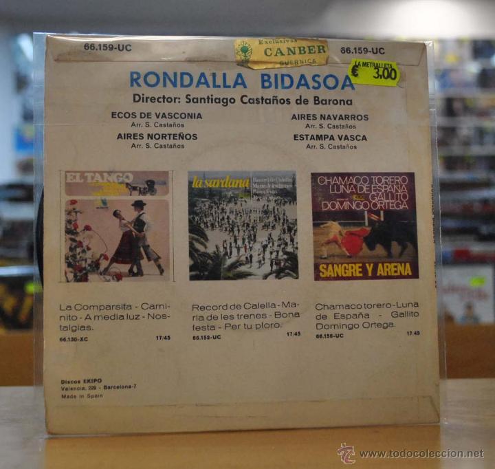 Discos de vinilo: RONDALLA BIDASOA - ECOS DE VASCONIA - + 3 - EP - Foto 2