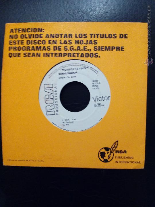 Discos de vinilo: SINGLE MANOLO SANLUCAR - TABACO Y CA&Ntilde;A - MARE - RCA 1981. - Foto 2