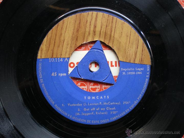 Discos de vinilo: TOMCATS YESTERDAY+3 EP SPAIN 1966  PDELUXE - Foto 3