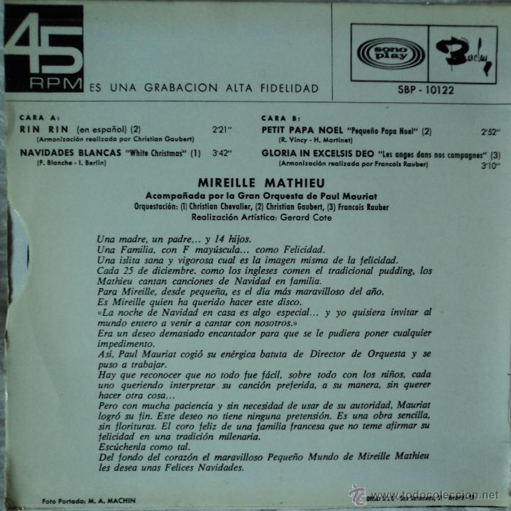 Discos de vinilo: Mireille Mathieu - Canta en Espa&ntilde;ol - Edici&oacute;n de 1968 de Espa&ntilde;a - Foto 2
