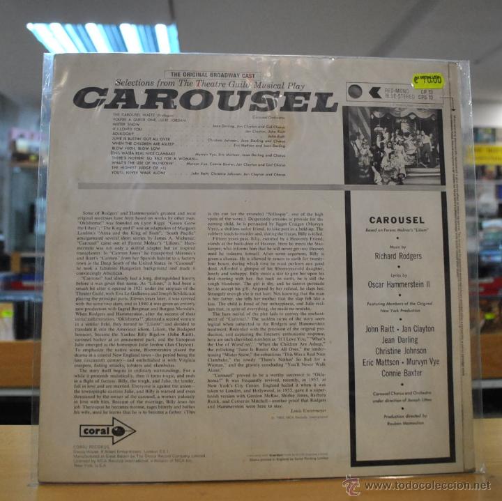 Discos de vinilo: ROGERS &amp; HAMMERSTEINS - CAROUSEL - BSO - LP - Foto 2