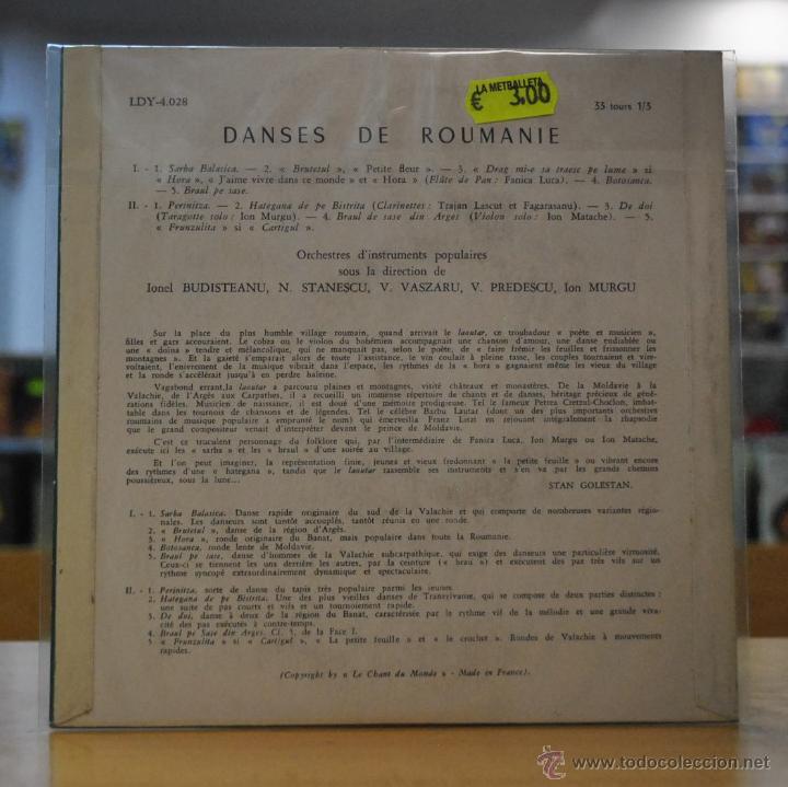 Discos de vinilo: DANSES DE ROUMANIE - EP - Foto 2