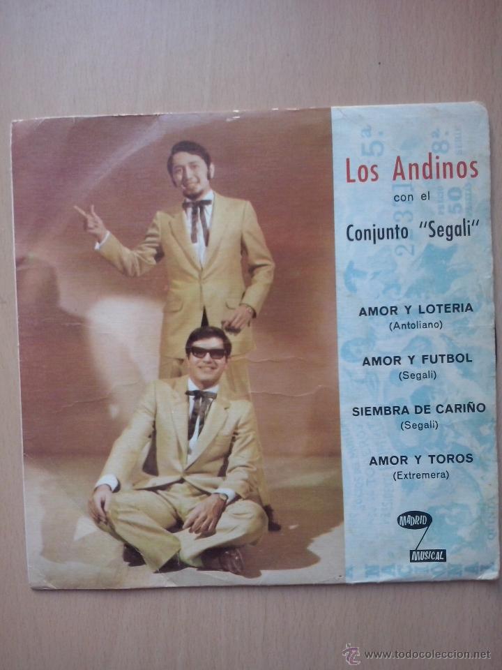 Disques de vinyle: los andinos con el conjunto segali- amor y loteria +3 - ep madrid musical promo 1971