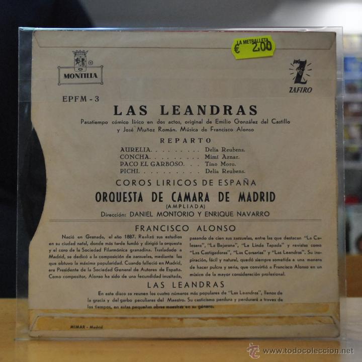 Discos de vinilo: FRANCISCO ALONSO - LAS LEANDRAS - EP - Foto 2