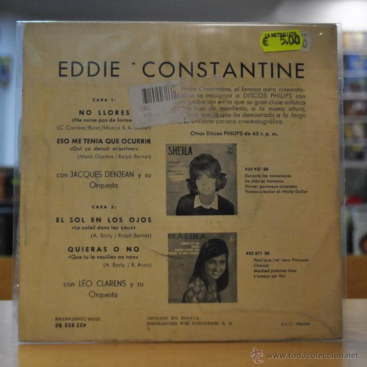 Discos de vinilo: EDDIE CONSTANTINE - NO LLORES + 3 - EP - Foto 2