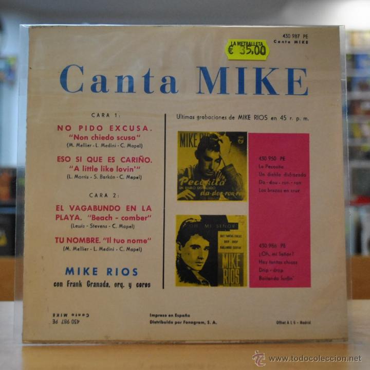 Discos de vinilo: MIKE - NO PIDO EXCUSAS + 3 - EP - Foto 2