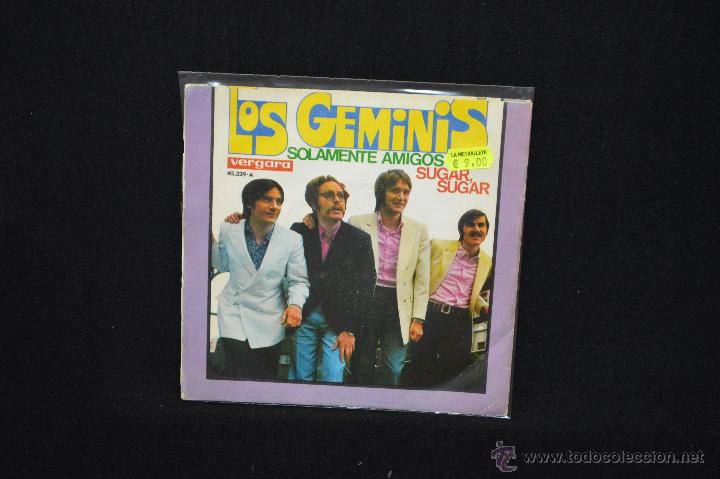 Discos de vinilo: LOS GEMINIS - SOLAMENTE AMIGOS / SUGAR SUGAR - SINGLE - Foto 2