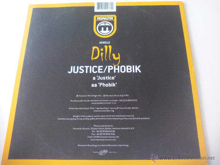 Discos de vinilo: Dilly. Justice/Phobik. Mixmaster 2005 Maxi Vinilo. - Foto 3