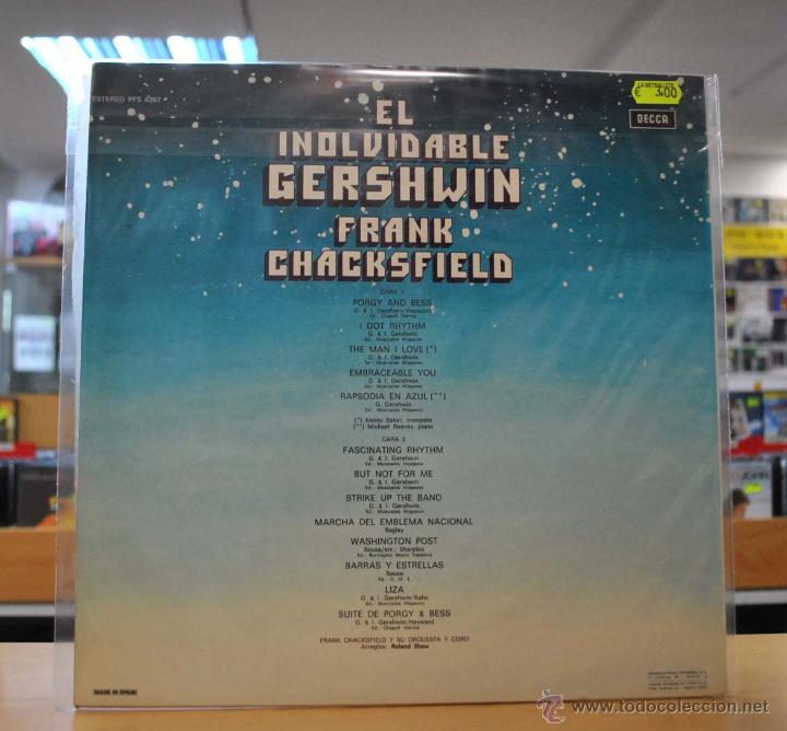 Discos de vinilo: FRANK CHACKFIELD - EL INOLVIDABLE GERSHWIN - LP - Foto 2