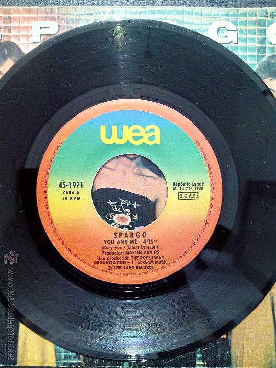 Discos de vinilo: SINGLE SPARGO - YOU AND ME - WORRY - WEA 1980. - Foto 3