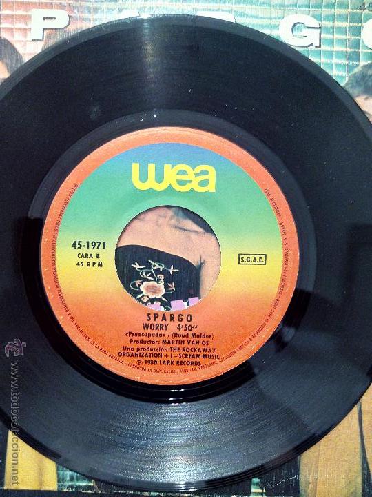 Discos de vinilo: SINGLE SPARGO - YOU AND ME - WORRY - WEA 1980. - Foto 4