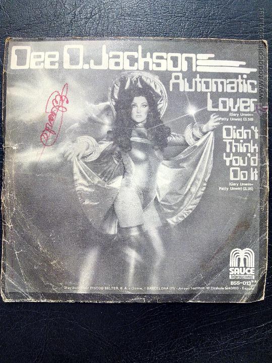 Discos de vinilo: SINGLE DEE D. JACKSON - AUTOMATIC LOVER - DIDNT THINK YOU DO IT - SAUCE 1978. - Foto 2