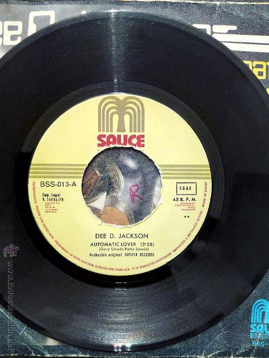 Discos de vinilo: SINGLE DEE D. JACKSON - AUTOMATIC LOVER - DIDNT THINK YOU DO IT - SAUCE 1978. - Foto 3