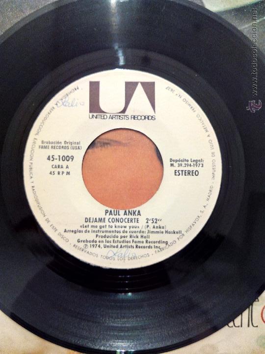 Discos de vinilo: SINGLE  PAUL ANKA - D&Eacute;JAME CONOCERTE - FLASHBACK - HISPAVOX 1973. - Foto 3