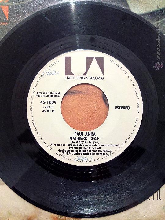 Discos de vinilo: SINGLE  PAUL ANKA - D&Eacute;JAME CONOCERTE - FLASHBACK - HISPAVOX 1973. - Foto 4