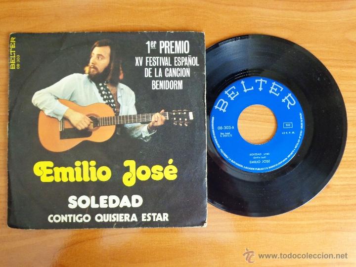 Discos de vinilo: SINGLE VINILO EMILIO JOS&Eacute; - SOLEDAD. - Foto 1