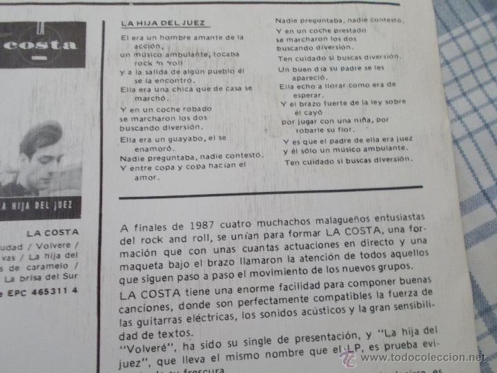 Discos de vinilo: LA COSTA. LA HIJA DEL JUEZ - Foto 2