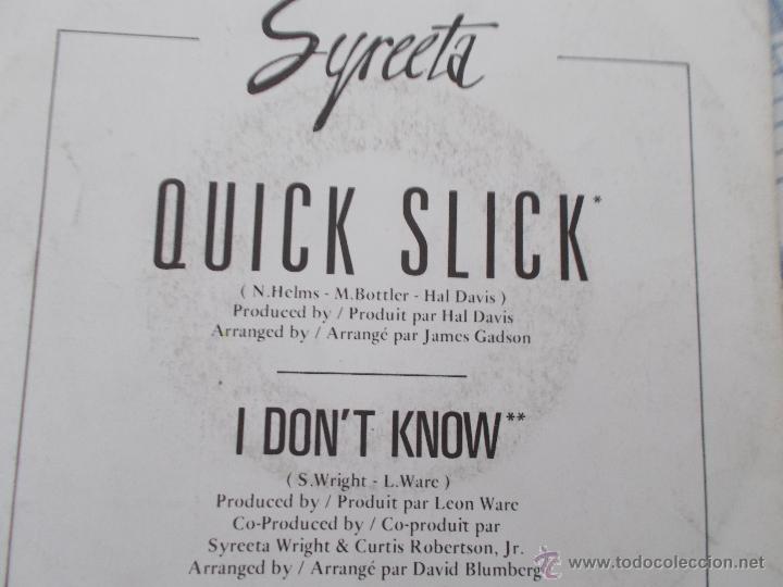 Discos de vinilo: QUICK SLICK. SYREETA - Foto 2