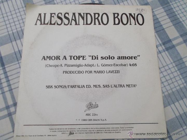 Discos de vinilo: ALESSANDRO BONO. AMOR A TOPE - Foto 2