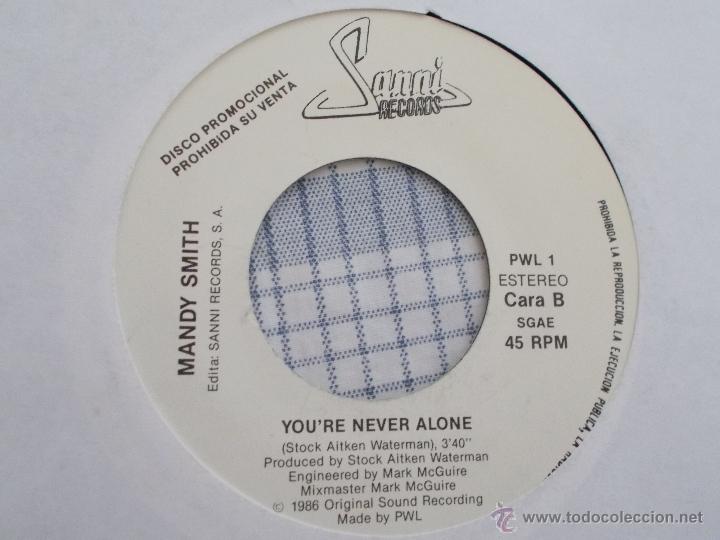 Discos de vinilo: MANDY SMITH. I JUST CAN&acute;T WAIT. YOU&acute;RE NEVER ALONE - Foto 2