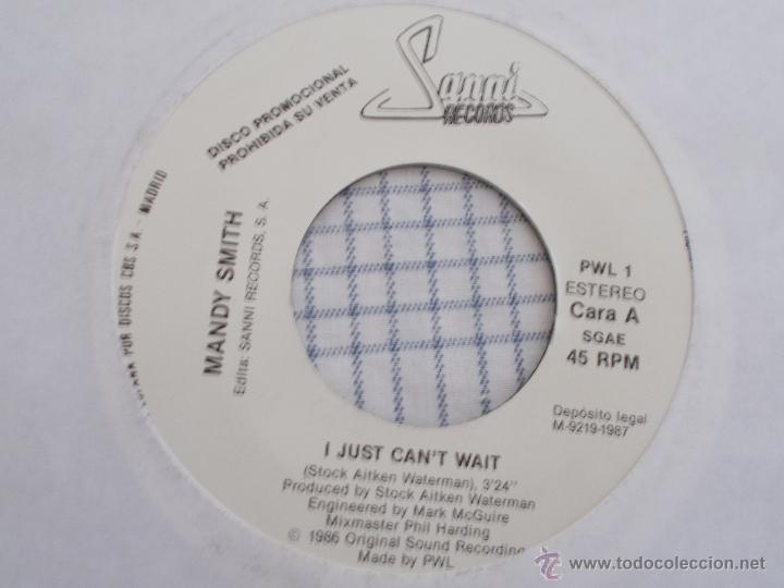 Discos de vinilo: MANDY SMITH. I JUST CAN&acute;T WAIT. YOU&acute;RE NEVER ALONE - Foto 3