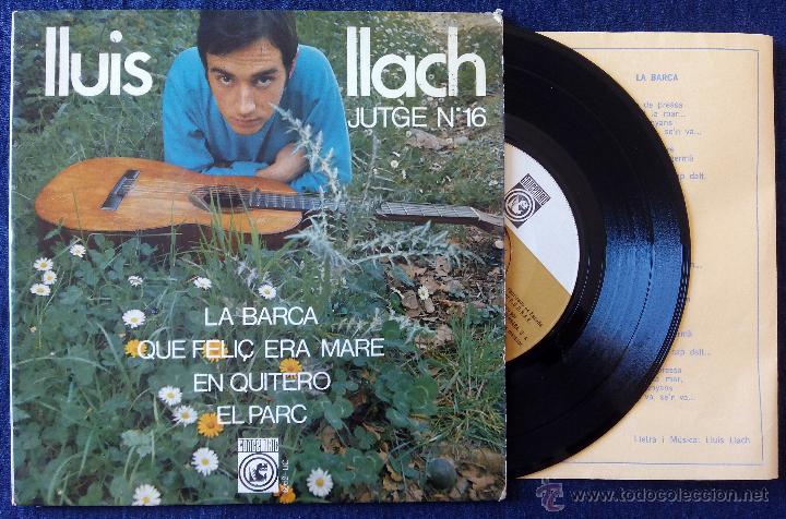 LLUIS LLACH, LA BARCA +3 (CONCENTRIC 1967) SINGLE EP + LLETRES - (Música - Discos de Vinilo - EPs - Cantautores Españoles)