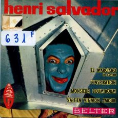 Discos de vinilo: HENRI SALVADOR / EL MARCIANO / L'INSPIRATION + 2 (EP 1964). Lote 400876179