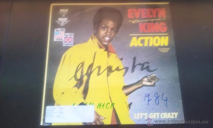 Discos de vinilo: Evelyn Champagne King - Action / Lets Get Crazy - 1983 - Foto 1
