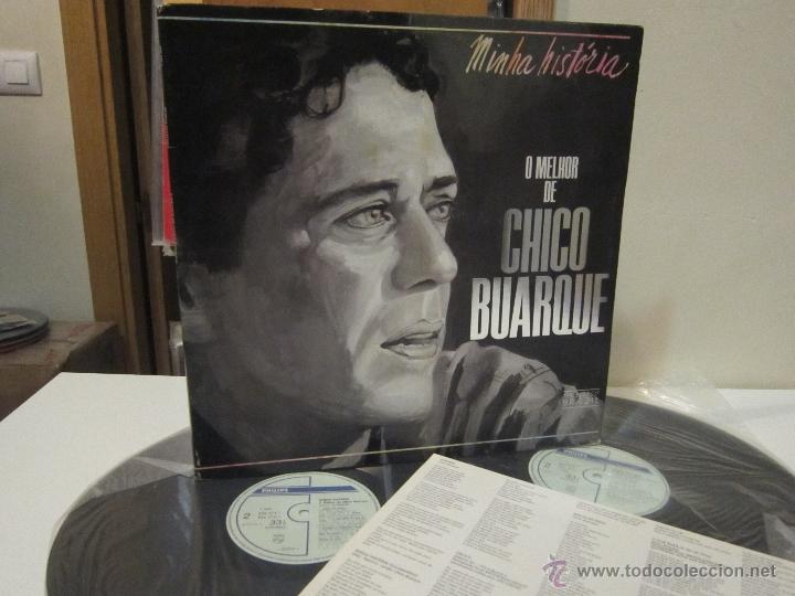 Discos de vinil: MINHA HIST&Oacute;RIA - O MELHOR DE CHICO BUARQUE - THE BEST OF BAZIL - COPA DISCO - LP [VG++ / EX / EX]