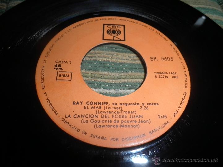 Discos de vinilo: RAY CONNIFF - EL MAR EP - ORIGINAL ESPA&Ntilde;OL - CBS RECORDS 1966 - MONOAURAL - - Foto 5