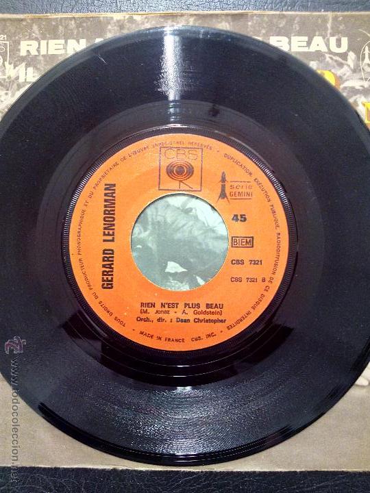 Discos de vinilo: SINGLE GERARD LENORMAN - RIEN NEST PLUS BEAU - IL - CBS - Foto 3