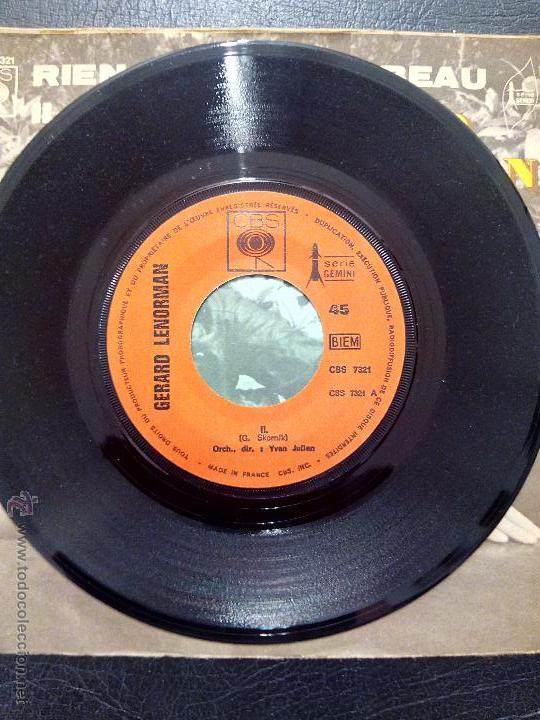 Discos de vinilo: SINGLE GERARD LENORMAN - RIEN NEST PLUS BEAU - IL - CBS - Foto 4
