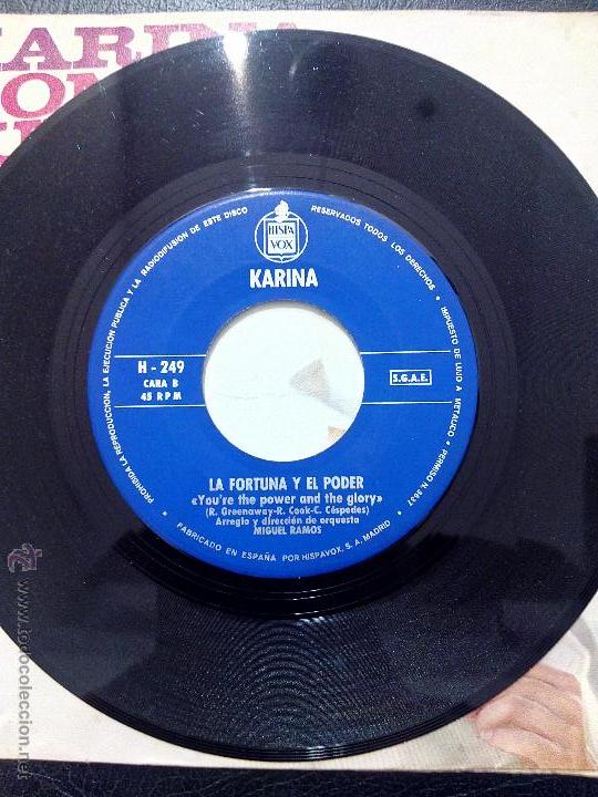 Discos de vinilo: SINGLE KARINA - ROMEO Y JULIETA - LA FORTUNA Y EL PODER - HISPAVOX 1967. - Foto 4