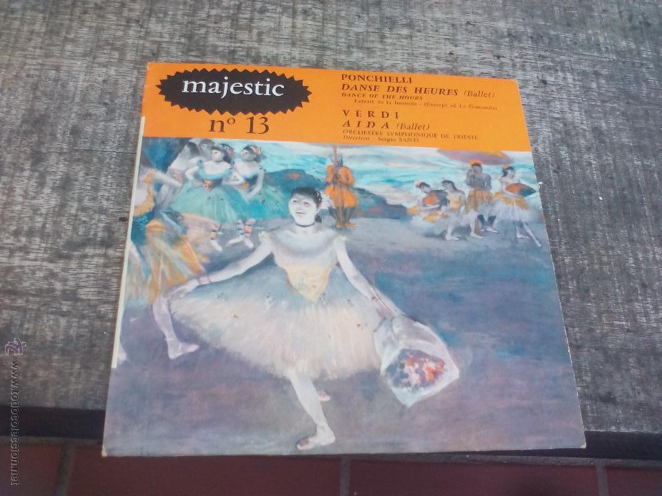 Discos de vinilo: Majestic n&ordm; 13. Ponchielli danse del Heures. Verdi Aida. ballet. Trieste orchestre  Single Vinilo