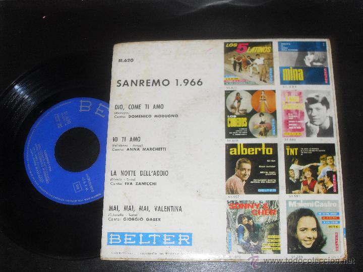 Discos de vinilo: SANREMO 1966. EP. MADE IN SPAIN. 1966 - Foto 2