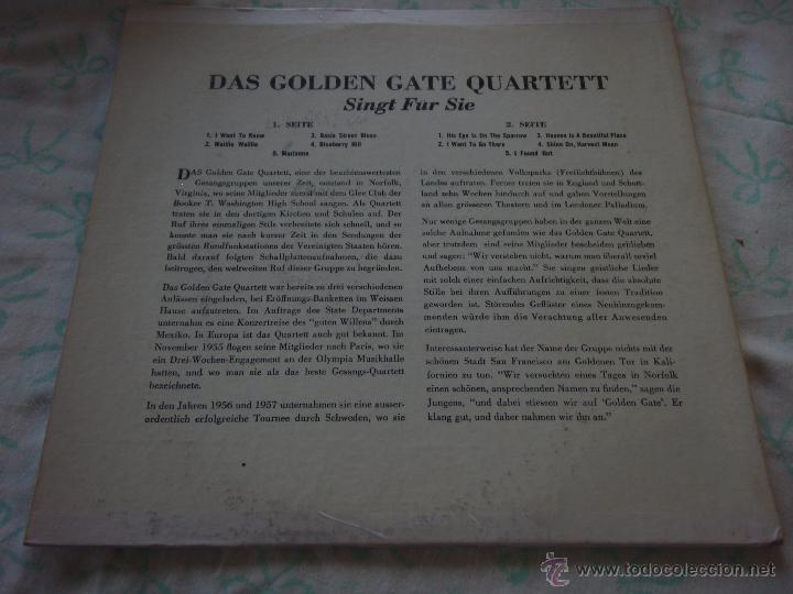 Discos de vinilo: GOLDEN GATE QUARTET ( SINGT F&Uuml;R SIE ) LP33 10 - Foto 2