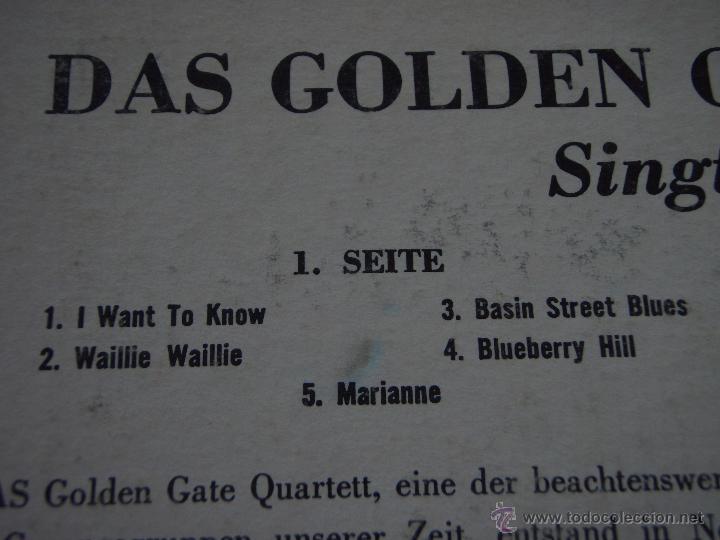 Discos de vinilo: GOLDEN GATE QUARTET ( SINGT F&Uuml;R SIE ) LP33 10 - Foto 3
