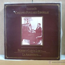 Discos de vinilo: LA ARGENTINITA / FEDERICO GRACIA LORCA - COLECCION DE CANCIONES POPULARES ESPAÑOLAS - SONIFOLK J-105. Lote 61787339