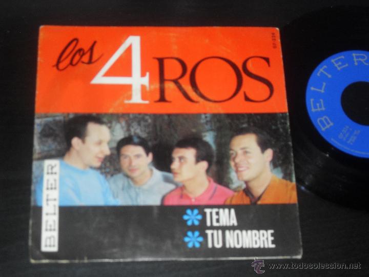 Discos de vinilo: LOS 4 ROS SINGLE. TEMA. MADE IN SPAIN. 1966. - Foto 1