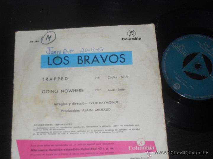 Discos de vinilo: LOS BRAVOS SINGLE. TRAPPED. MADE IN SPAIN. 1966. - Foto 2