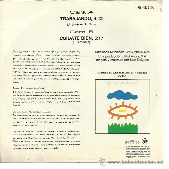 Discos de vinilo: DUBLIN Sg RCA 1991 trabajando/ cuidate bien - Foto 2